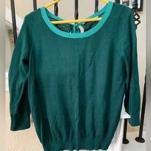 Cute bow back detail wool/acrylic/poly blend sweater from LOFT